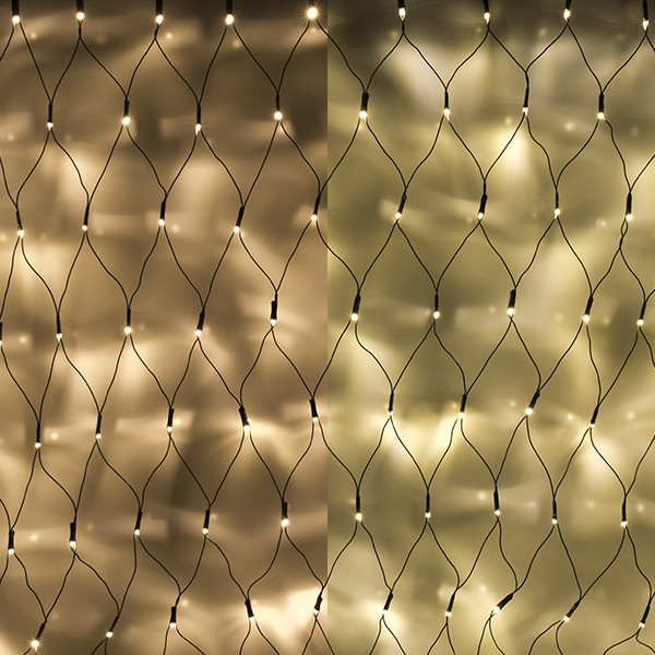 Länkbart ljusnät | extra varmvit och varmvit | 2m x 1m | 160 LED [123ink] LDR07144 - 1