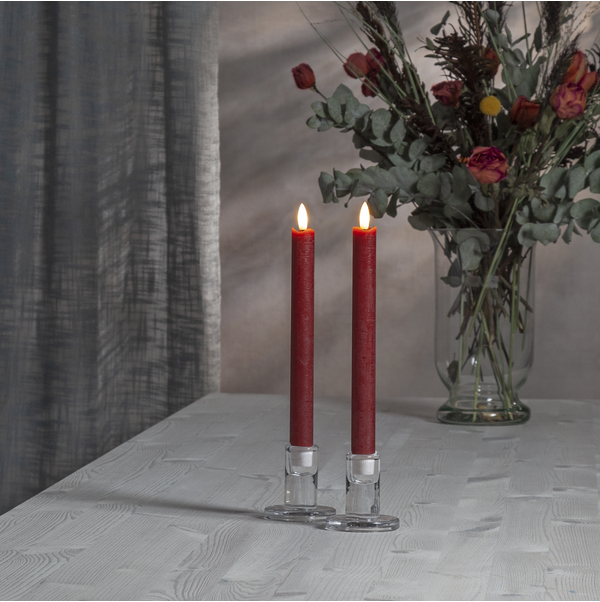 LED Antikljus Flamme | 24.5cm | mörkröd 2st [Star Trading] 062-14 361219 - 2