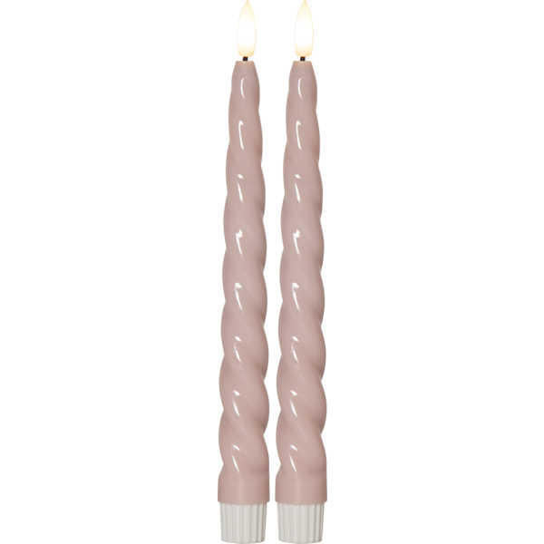 LED Antikljus Flamme Shine | 24,5cm | rosa | 2st [Star Trading] 061-83 501536 - 1