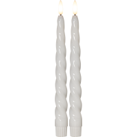 LED Antikljus Flamme Shine | 24,5cm | vit | 2st [Star Trading] 061-82 501535
