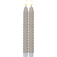LED Antikljus Flamme Swirl | 25cm | beige 2st [Star Trading] 064-35 361508