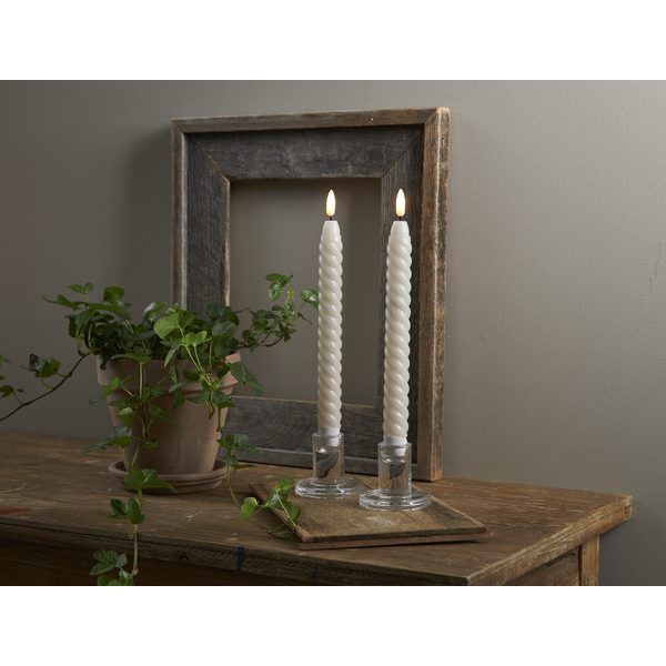 LED Antikljus Flamme Swirl | 25cm | beige 2st [Star Trading] 064-35 361508 - 2