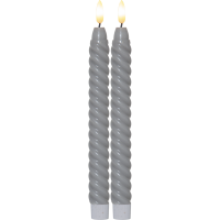 LED Antikljus Flamme Swirl | 25cm | grå 2st [Star Trading] 064-36 361506