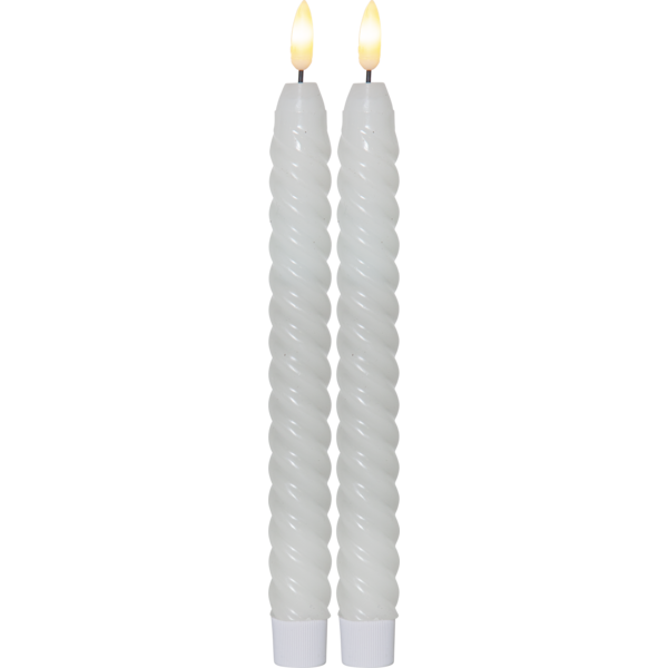 LED Antikljus Flamme Swirl | 25cm | vit 2st [Star Trading] 064-34 500693 - 1