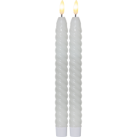 LED Antikljus Flamme Swirl | 25cm | vit 2st [Star Trading] 064-34 500693