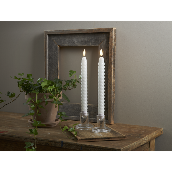 LED Antikljus Flamme Swirl | 25cm | vit 2st [Star Trading] 064-34 500693 - 2