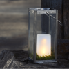 LED Blockljus Flame Candle | 14.5cm | frostad vit [Star Trading] 062-36-1 362096 - 2