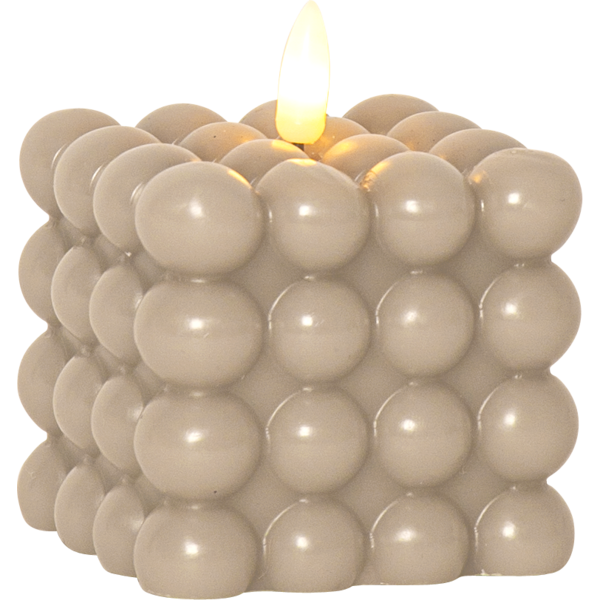 LED Blockljus Flamme Dot | 9.5cm | beige [Star Trading] 061-51 362085 - 1
