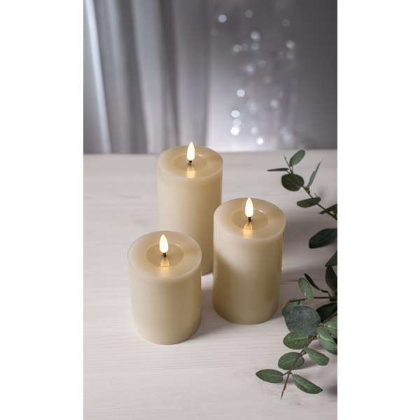 LED Blockljus Flamme Flow | 12.5cm | beige [Star Trading] 060-11 362083 - 4