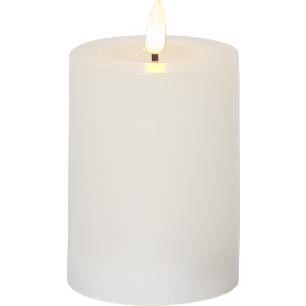 LED Blockljus Flamme Flow | 12.5cm | vit [Star Trading] 061-40-1 362082 - 1