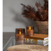 LED Blockljus Flamme Leaf | 10cm | brun [Star Trading] 061-74 501545 - 2