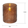 LED Blockljus Flamme Leaf | 10cm | brun [Star Trading] 061-74 501545 - 3