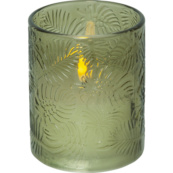 LED Blockljus Flamme Leaf | 12,5cm | grön [Star Trading] 061-72 501546 - 1