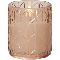 LED Blockljus Flamme Romb | 10cm | rosa [Star Trading] 061-46 501547