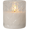 LED Blockljus Flamme Romb | 10cm | transparent [Star Trading] 061-35-1 501549 - 1