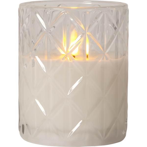 LED Blockljus Flamme Romb | 12,5cm | transparent [Star Trading] 061-36 501550 - 1
