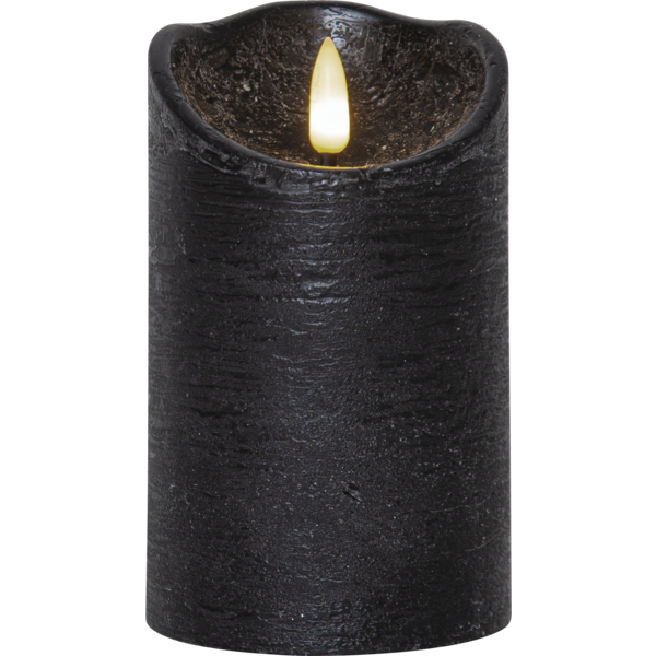 LED Blockljus Flamme Rustic | 12.5cm | svart [Star Trading] 061-17-1 361413 - 1