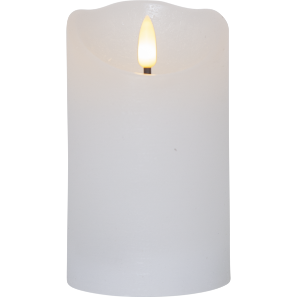 LED Blockljus Flamme Rustic | 12.5cm | vit [Star Trading] 061-14 362087 - 1