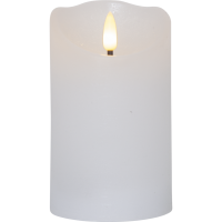LED Blockljus Flamme Rustic | 12.5cm | vit [Star Trading] 061-14 362087