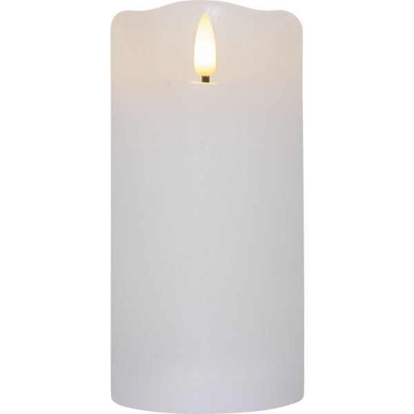LED Blockljus Flamme Rustic | 15cm | vit [Star Trading] 061-15 362077 - 1