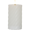 LED Blockljus Flamme Swirl | 15cm | vit [Star Trading] 064-24 361509 - 1