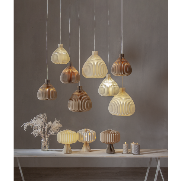 LED Blockljus Flamme Swirl | 15cm | vit [Star Trading] 064-24 361509 - 4