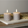 LED Blockljus Flamme Swirl | 7.5cm | grå 2st [Star Trading] 061-12 361513 - 2