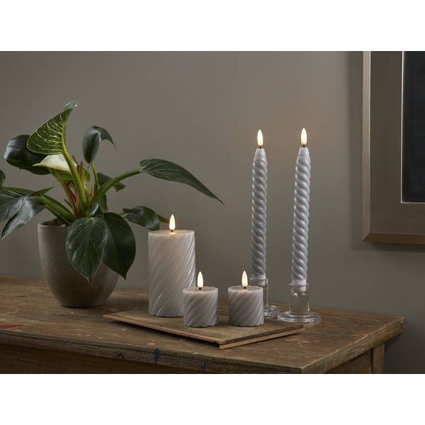 LED Blockljus Flamme Swirl | 7.5cm | grå 2st [Star Trading] 061-12 361513 - 4