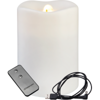 LED Blockljus Flamme Water | 14cm | vit [Star Trading] 063-09 362086