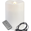 LED Blockljus Flamme Water | 14cm | vit [Star Trading] 063-09 362086 - 1