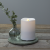 LED Blockljus Flamme Water | 14cm | vit [Star Trading] 063-09 362086 - 2
