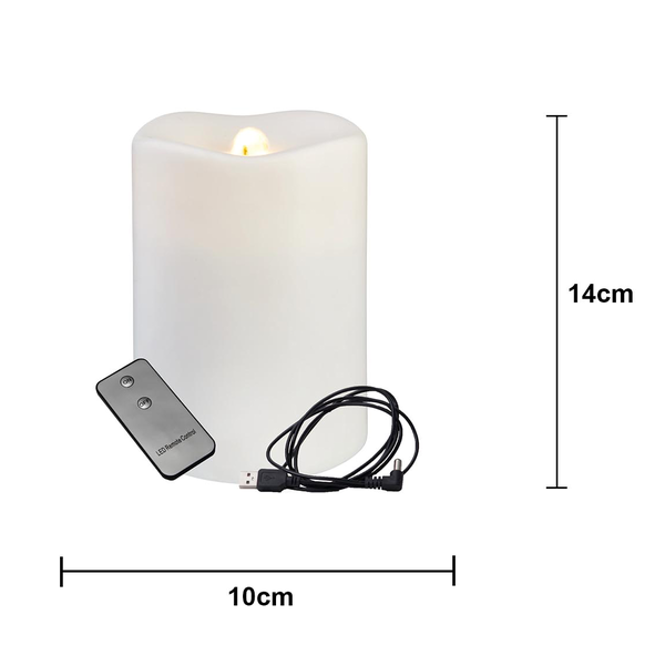 LED Blockljus Flamme Water | 14cm | vit [Star Trading] 063-09 362086 - 4