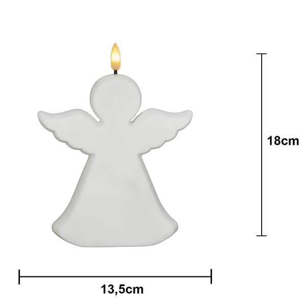 LED Gravljus Flamme Angel | 0.02W | 18cm | vit [Star Trading] 063-66 362094 - 4