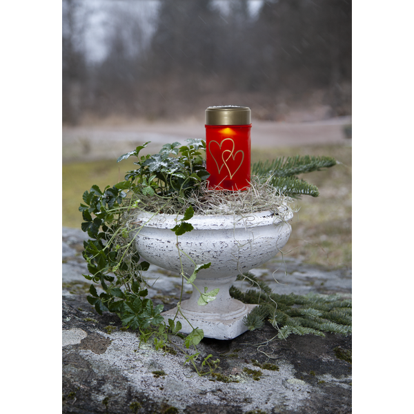 LED Gravljus Solcell Hearty | 12cm | röd [Star Trading] 483-11 501719 - 2