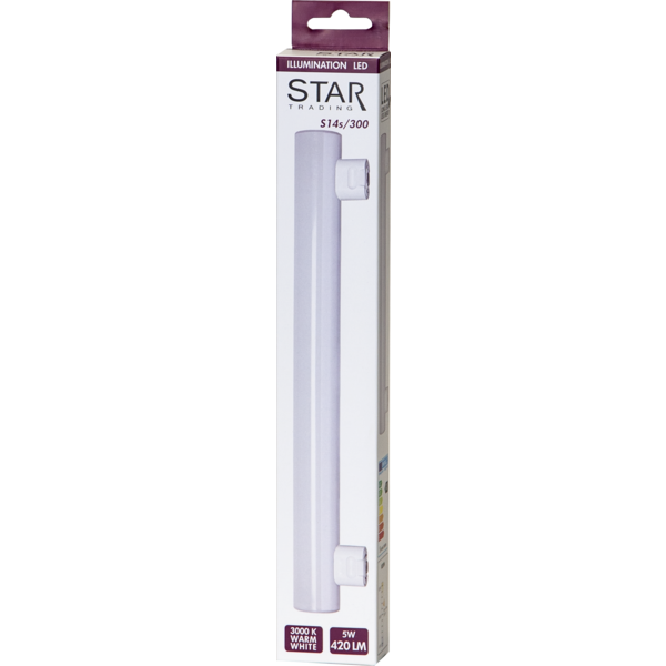 LED Linestra lysrör | S14s | 5W | 30x4.7x3cm [Star Trading] 364-02-1 362024 - 2