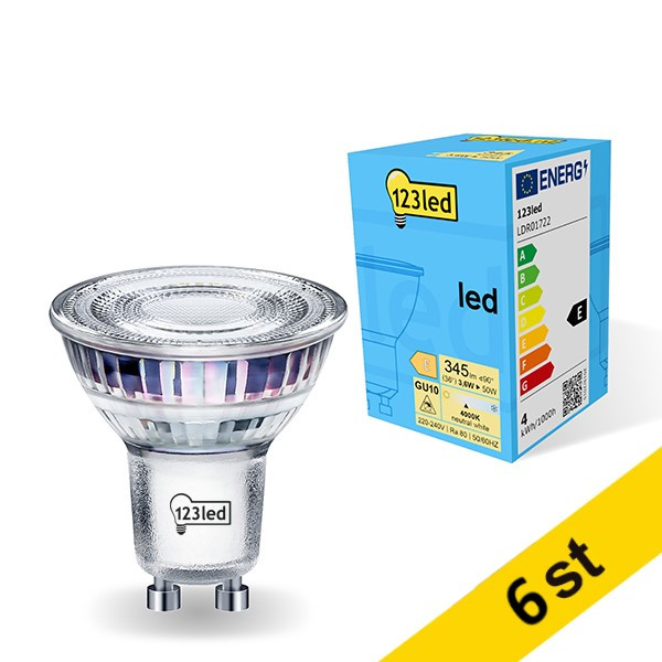 LED Spotlight GU10  | 4000K | 3.6W (50W) [123ink] 6st LDR01723 - 1