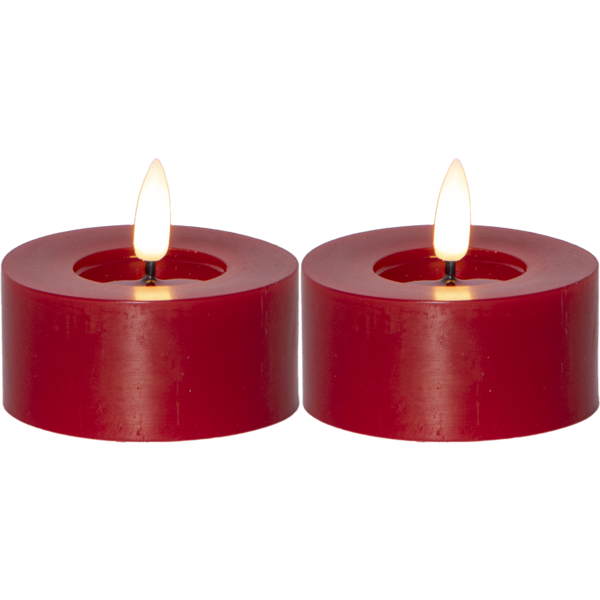 LED Värmeljus Flamme Flow | 5.5cm | röd 2st [Star Trading] 060-07 362106 - 1