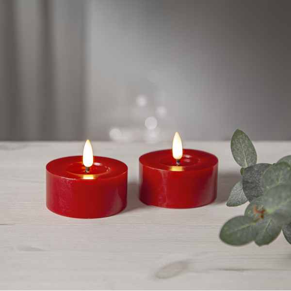LED Värmeljus Flamme Flow | 5.5cm | röd 2st [Star Trading] 060-07 362106 - 2