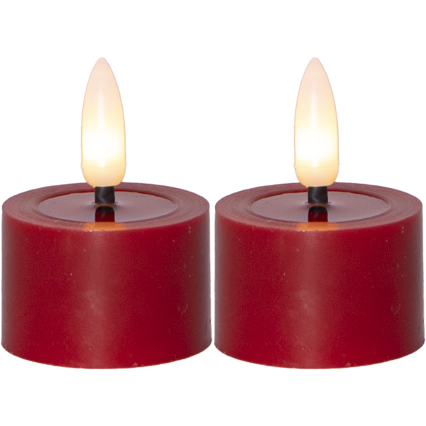 LED Värmeljus Flamme Flow | 5cm | röd 2st [Star Trading] 060-02 362104 - 1
