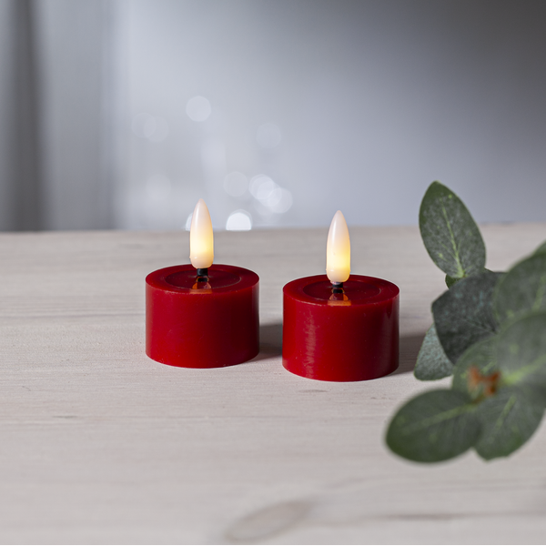 LED Värmeljus Flamme Flow | 5cm | röd 2st [Star Trading] 060-02 362104 - 2