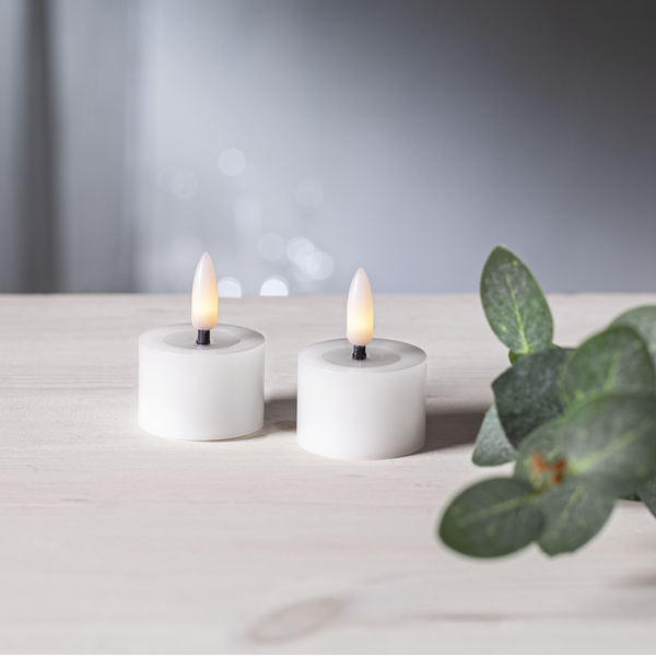 LED Värmeljus Flamme Flow | 5cm | vit 2st [Star Trading] 060-01 362103 - 2