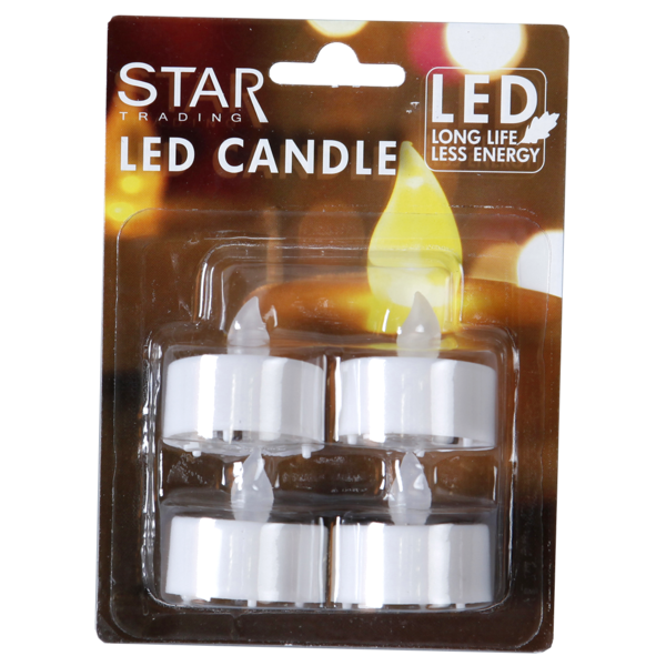 LED Värmeljus Paulo | 4cm | vit 4st [Star Trading] 066-01 361237 - 3
