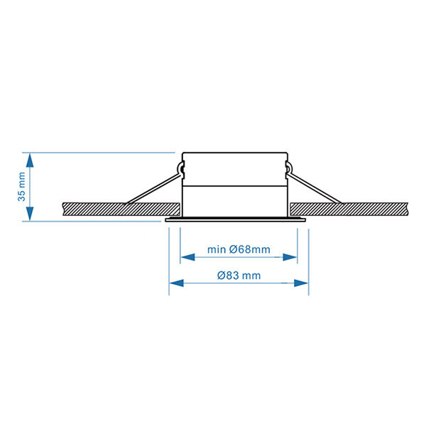 LED infälld armatur GU10 | Ø68mm | IP65 | vit [123ink] LDR08014 - 5