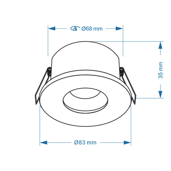 LED infälld armatur GU10 | Ø68mm | IP65 | vit [123ink] LDR08014 - 4