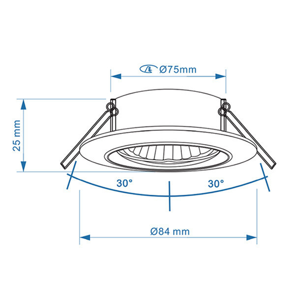 LED infälld armatur GU10 | Ø75mm | IP20 | svart [123ink] LDR08001 - 4