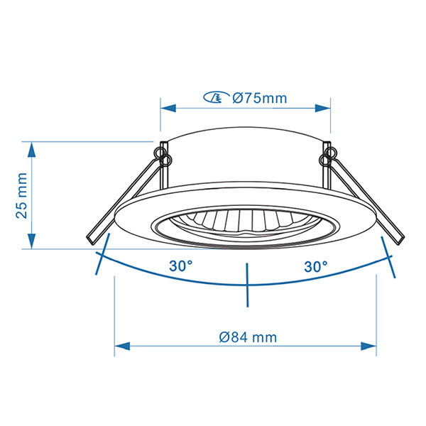 LED infälld armatur GU10 | Ø 75mm | IP20 | silver [123ink] 650100107c TS6002-SN LDR08002 - 4