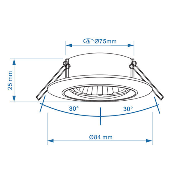 LED infälld armatur GU10 | Ø 75mm | IP20 | vit [123ink] 650100131c TS6002-MW LDR08000 - 4