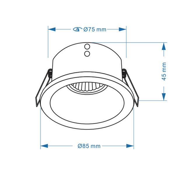 LED infälld armatur GU10 | Ø 75mm | IP65 | vit [123ink] TS6261-MW LDR08020 - 4