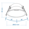 LED infälld armatur GU10 | Ø 85mm | IP20 | vit [123ink] TS6726-MW LDR08006 - 4