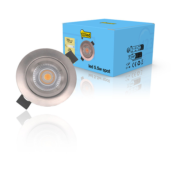 LED infälld spotlight | 2700K | silver | Ø 68mm | 5.5W | dimbar [123ink]  LDR01970 - 1